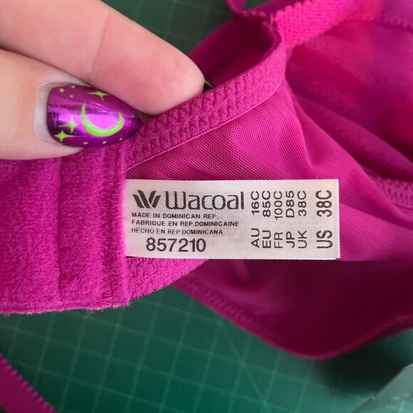 Wacoal Women 38C Pink Visual Effects Minimizer Bra Underwire Unpadded Lace - Picture 7 of 8